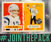 TOM BRADY 2002 TOPPS HERITAGE REAL ONE RED INK AUTO #/57 ON CARD AUTOGRAPH PSA 7